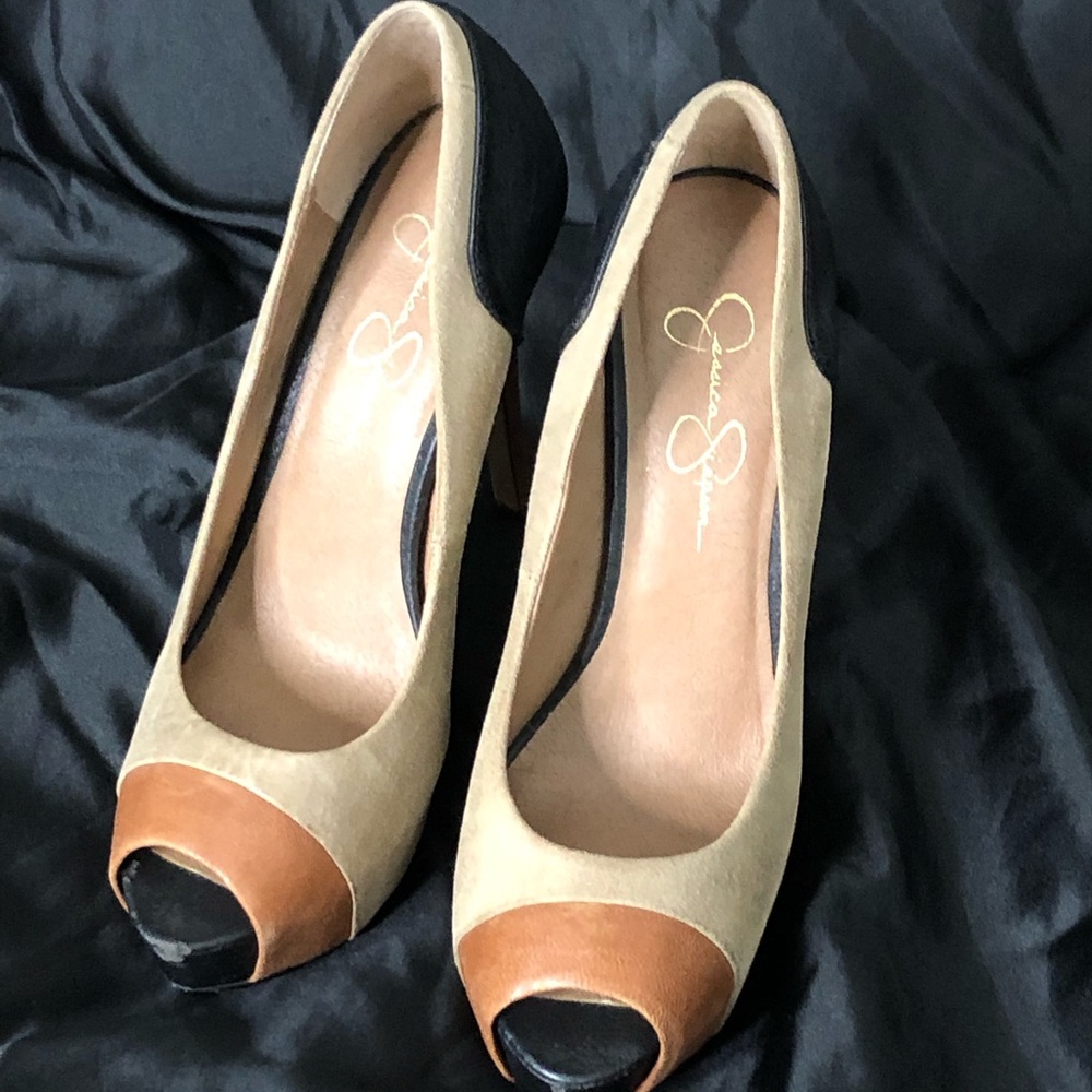Tri-Colored Jessica Simpson Stilettos